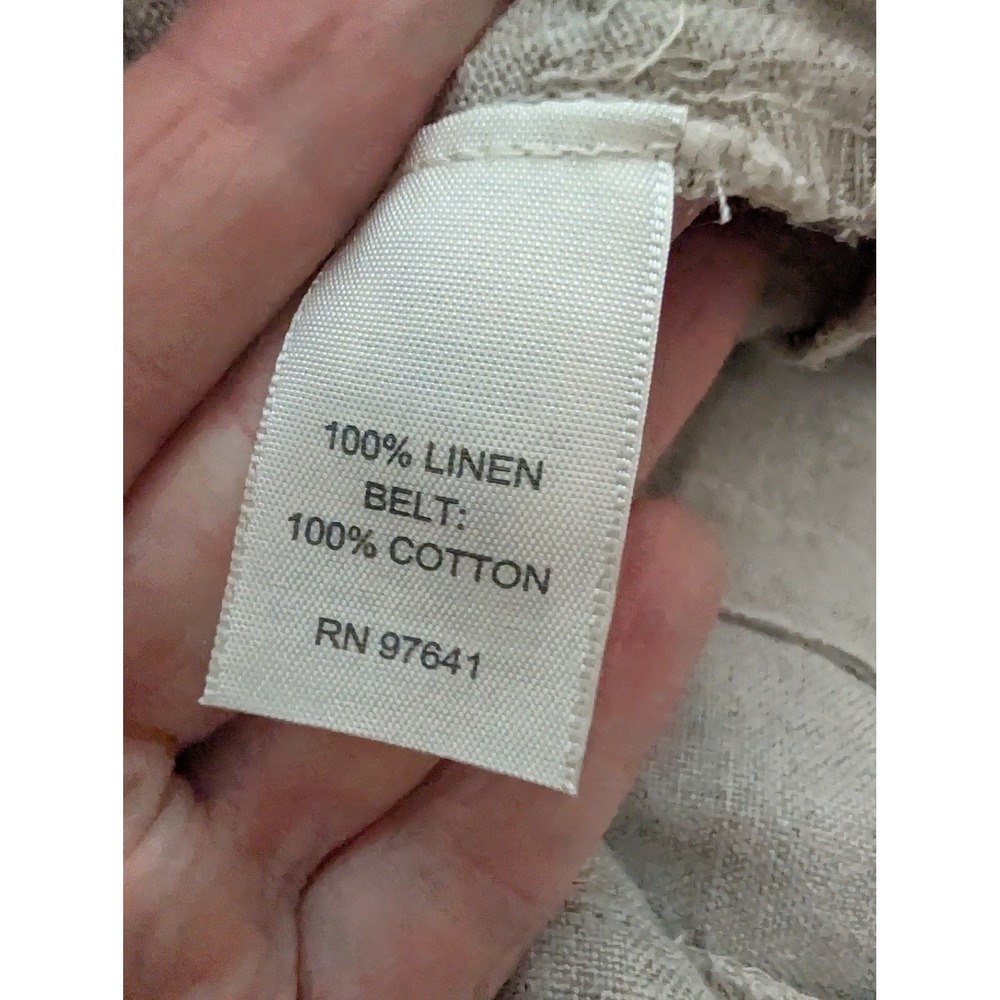 J. Jill Women 12 Oatmeal 100% Linen High‎ Rise Shorts Coastal Neutral Minimalist - Picture 5 of 7
